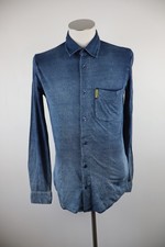 ARMANI JEANS CAMICIA UOMO TG M MAN SHIRT VINTAGE CASUAL MANICA LUNGA COTONE BLU