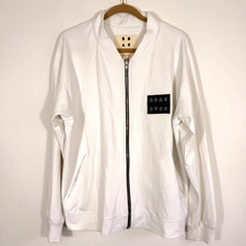 Bad Decision Advanture Club Bulleit Bomber Jacket White Size XL Made In USA