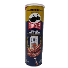 Pringles Grilled Beer Brat Flavored Potato Crisps Chips 5.5oz 1 pack Exp 6/26