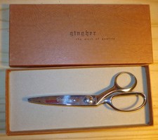 VINTAGE GINGHER G-8 KNIFE EDGE PINKING SHEARS SCISSORS IN ORIGINAL BOX 26.95