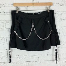 Royal Bones Tripp Daang Goodman Black Chain Skirt Lace Grommet Large