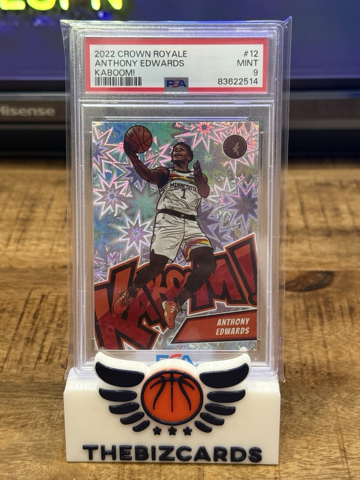 2022 Panini Crown Royale Anthony Edwards Kaboom! SP #12 PSA 9