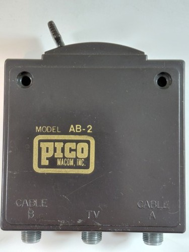 Pico Macom AB-2 Coaxial A/B Switch 2-Way TV Cable Selector F-Type Connector