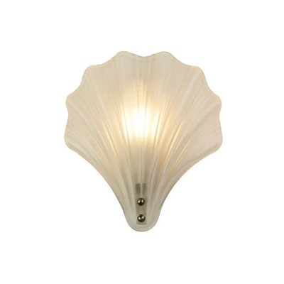 Searchlight Wandleuchte Leuchte Shell weiß satiniert Muschelform Glas IP44