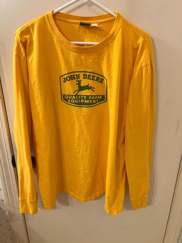 JOHN DEERE QUALITY FAEM EQUIPMENT Long Sleeve Pullover Shirt Adult Size XL   VGC