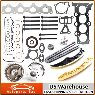Timing Chain W/VVT Head Gasket Bolts Kit for 2012-2019 Hyundai Kia Rio 1.6L L4