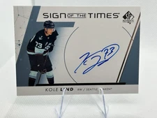 2022-23 SP Authentic Sign of the Times Kole Lind #SOTT-KL Auto