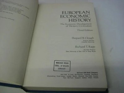 European Economic History Buch McGraw-Hill Inc.,US