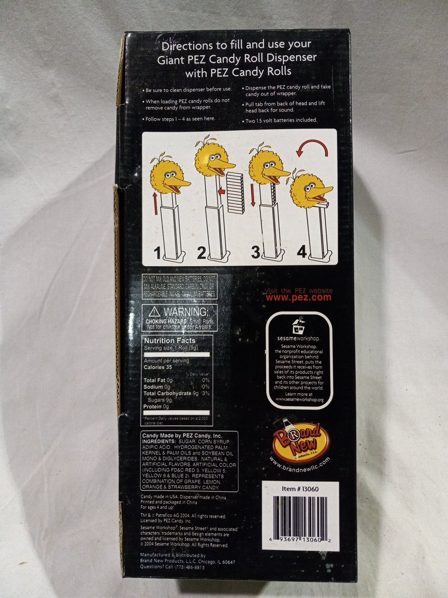 GIANT SESAME STREET BIG BIRD MUSICAL PEZ DISPENSER - 12