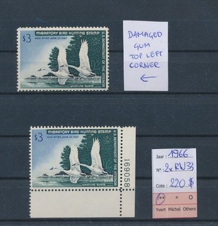 LT09938 USA 1966 RW33 x2 Federal Duck Hunting lot MNH cv 220 $