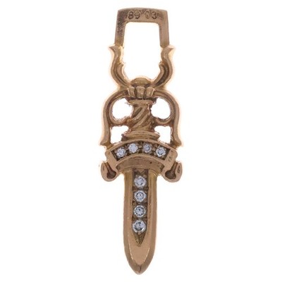 Chrome Hearts #5 Dagger Pendant Top Diamond 22K Gold P0051480 | eBay
