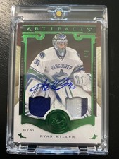 2015-16 Upper Deck Artifacts #106 Ryan Miller Auto Material Emerald #/8