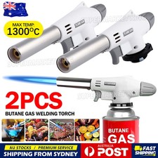 2x Butane Gas Welding Torch Blow Lighter Copper Flame Gun Burner Torch Kitchen