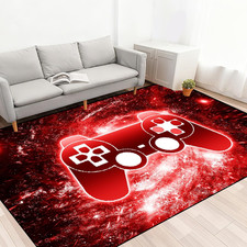 Video Game Rug, 3D Printed Gamepad Controller Area Rugs for Bedroom Boys Living