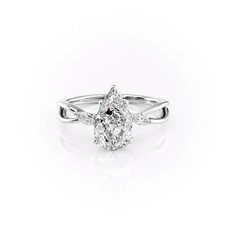 IGI 2.10 Ct Pear Cut EF/VS1 Lab Grown Diamond Split Shank Ring 14K White Gold