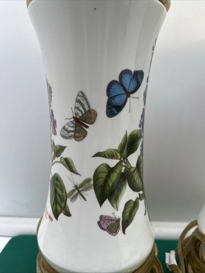 "Juego de 2 lámparas mariposa flor lila jardín botánico Portmeirion (sin tonos) 16""" Foto 3 de 4