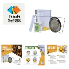 5 Gallon Beekeeping Honey Bucket Made with Food Grade Transparent Plastic, Bo...