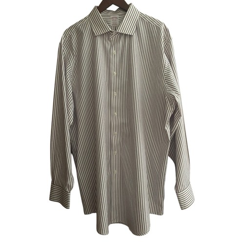 Brooks Brothers Men's Striped Dress Shirt No Iron 100% Supima Cotton 18 1/2 / 37