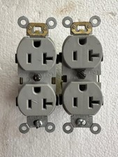 Leviton 20 Amp 125 V Industrial Grade Self Grounding Duplex Receptacle, Gray