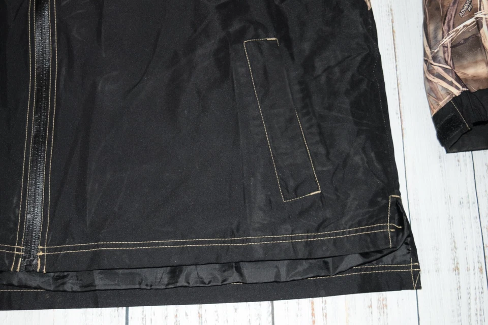 HARD CORE DUCK HUNTING RAIN JACKET ADVANTAGE MAX-4 HD CAMO HOODED ZIP SZ XL MENS - Image 2 of 4