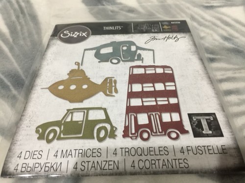 Sizzix Tim Holtz Wacky Transport #1 Thinlits Die Set Car Submarine Camper New - Picture 1 of 3