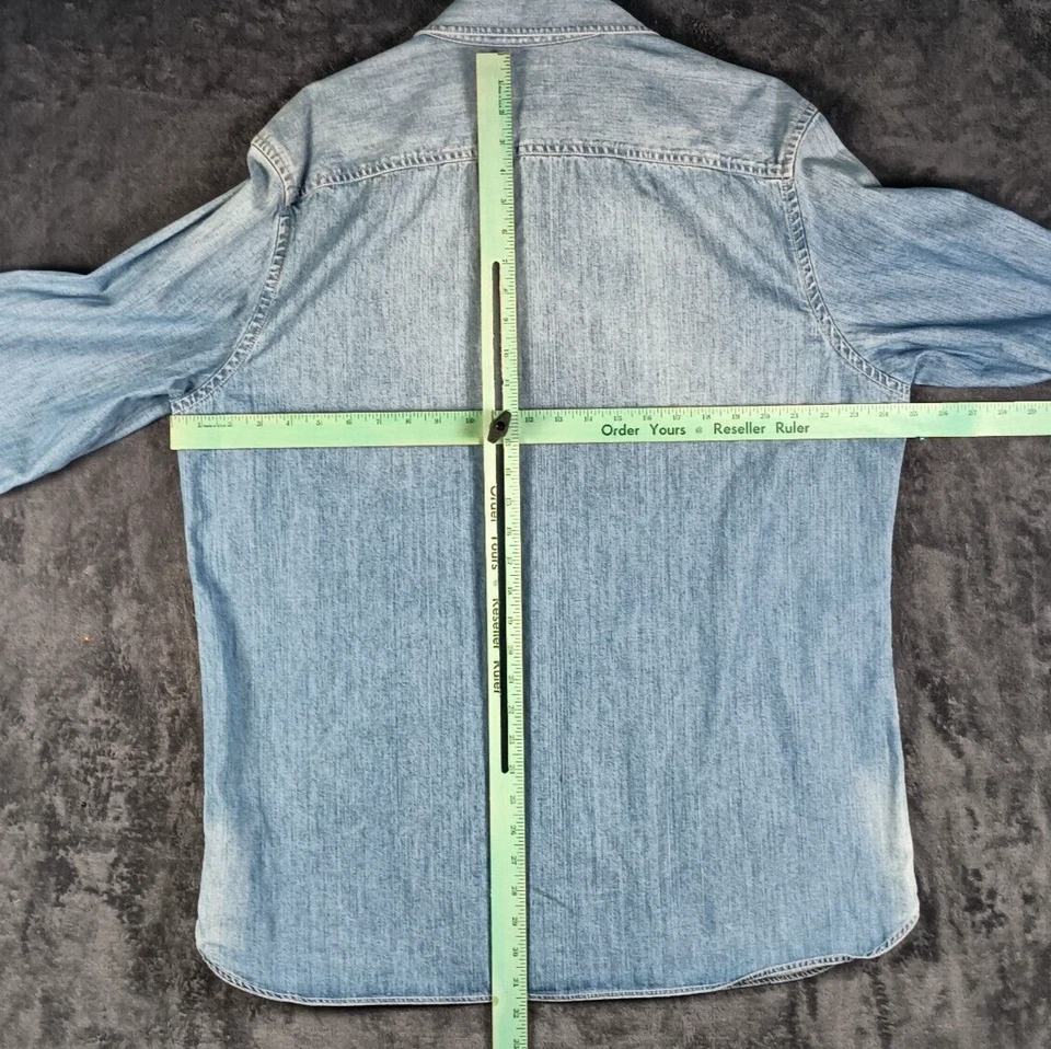 Camisa vaquera Stapleford Workwear para hombre extra grande azul  Foto 4 de 4