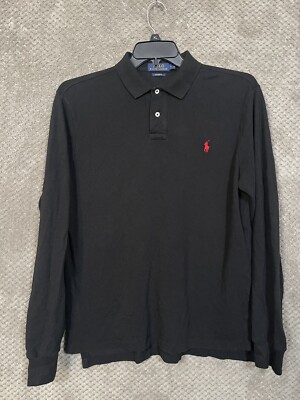 Polo Ralph Lauren Vintage Pcoat 90’s XL黒 Ralph Lauren 90s Vintage Long Sleeve Polo Black XL – Peeces