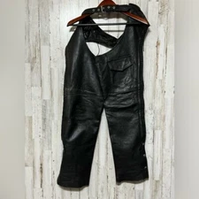 Pro Rider Leather Motorcycle Chaps M
