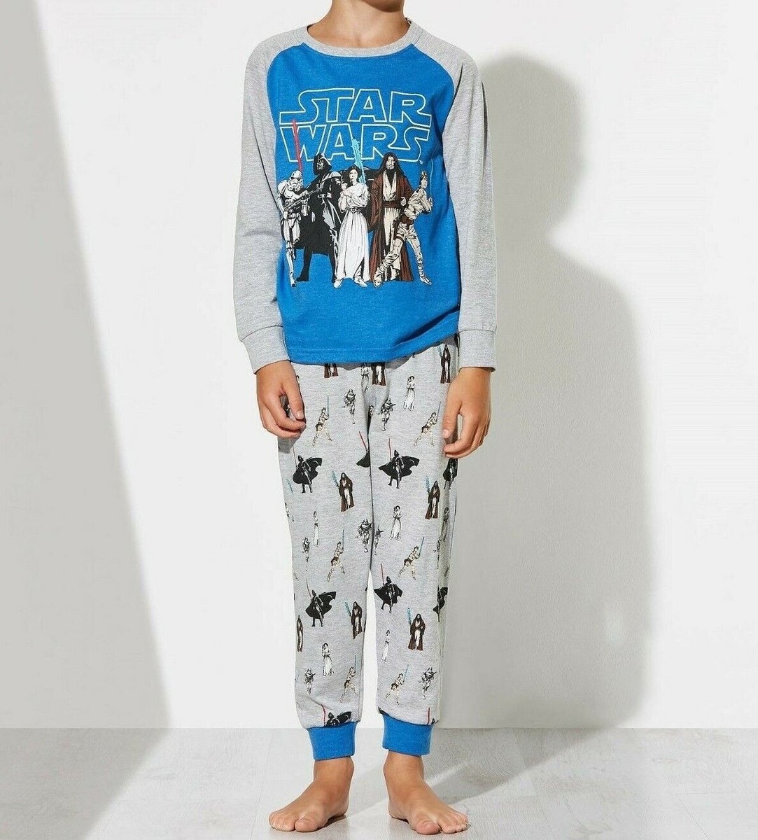 Star Wars Children's Character Pyjamas Blue/Grey 3-4 YEARS BNWT