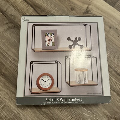 True Living Essentials Wall Shelves for Bedroom/Bathroom, Set of 3