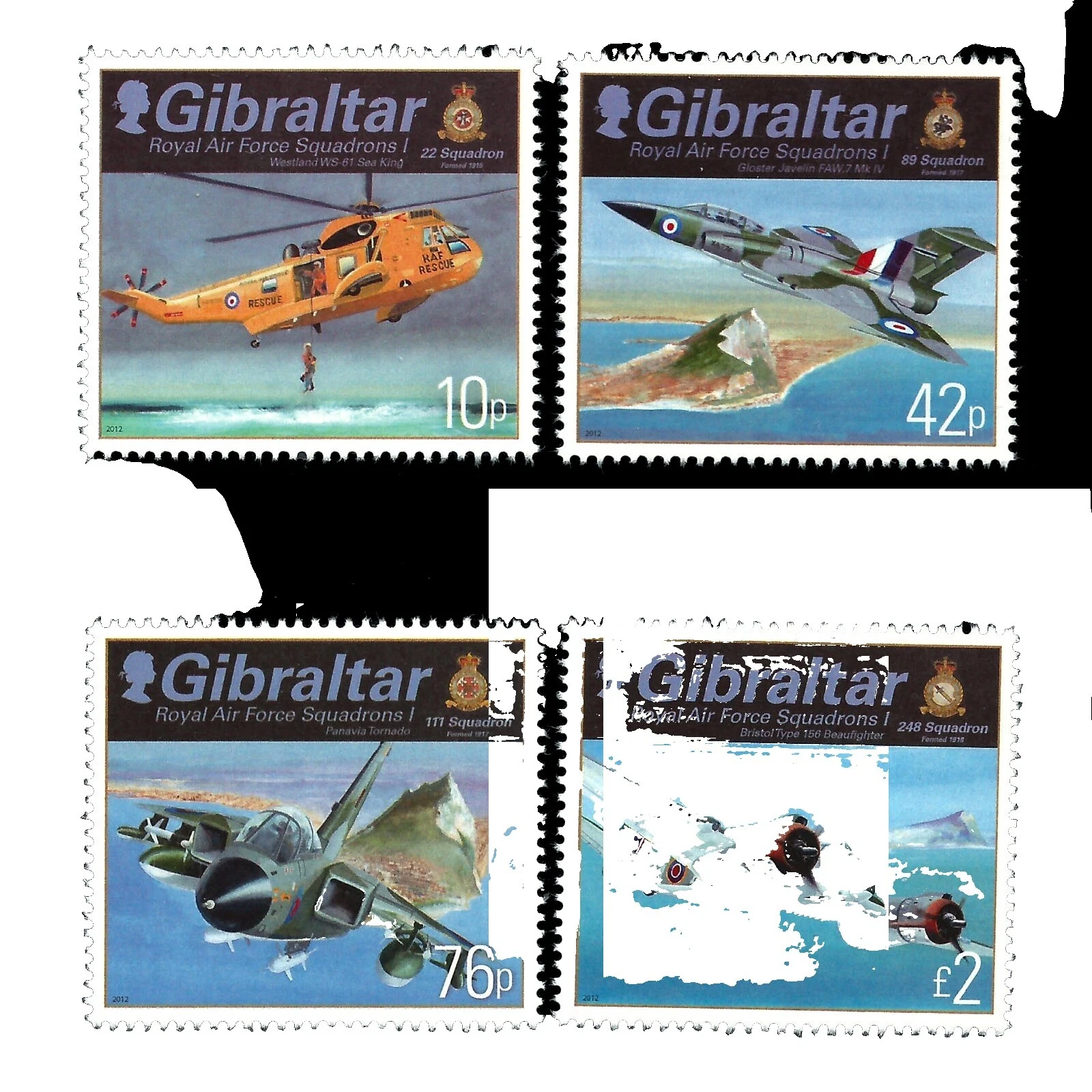 Gibraltar Independent Nation Transportation Postal Stamps