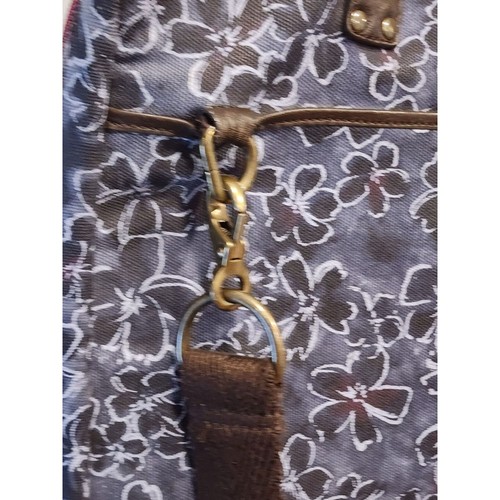 Lucky Brand Denim blau Blumendruck & Leder Crossbody Laptop Reise Arbeit Tasche - Bild 11 von 14
