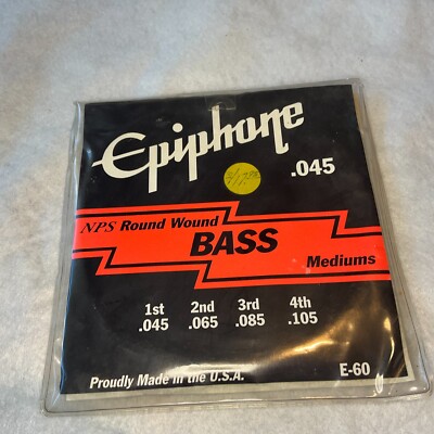 Vintage Epiphone .045 E-60 NPS Round Wound BASS Mediums 045 065 085 105 #J-70
