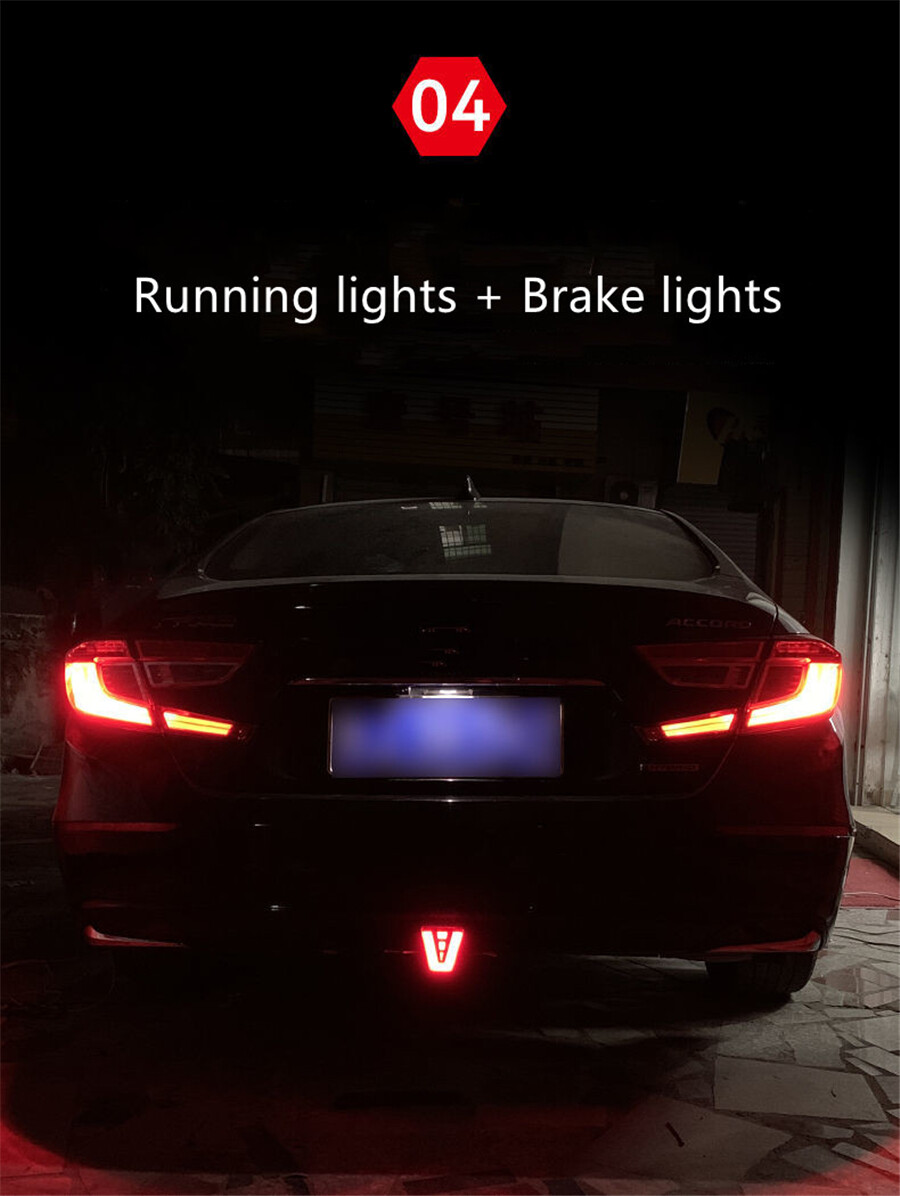 F1 Style LED Car Tail Flashing Brake Light Rear Bumper Diffuser Fog ...