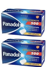 Panadol Extra Strength 500mg 100 ea 2 Pack EXP /2026