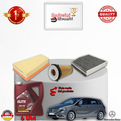 Kit Wartung Filter + Öl Mercedes Klasse B 200 NGD 115KW 2014