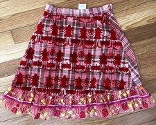 Oilily Skirt Skirt Girls 128 / Sz 7- 8 Plaid W/ Velvet Overlay New 125 EUC