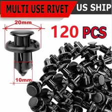 120Pcs Bumper Clips 10mm Hood Fender Push Rivets Retainer Fasteners for Honda