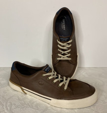 Sperry Top-sider Memory Foam Sneaker Mens Tennis Shoes Sz 7 M Brown Faux Leather