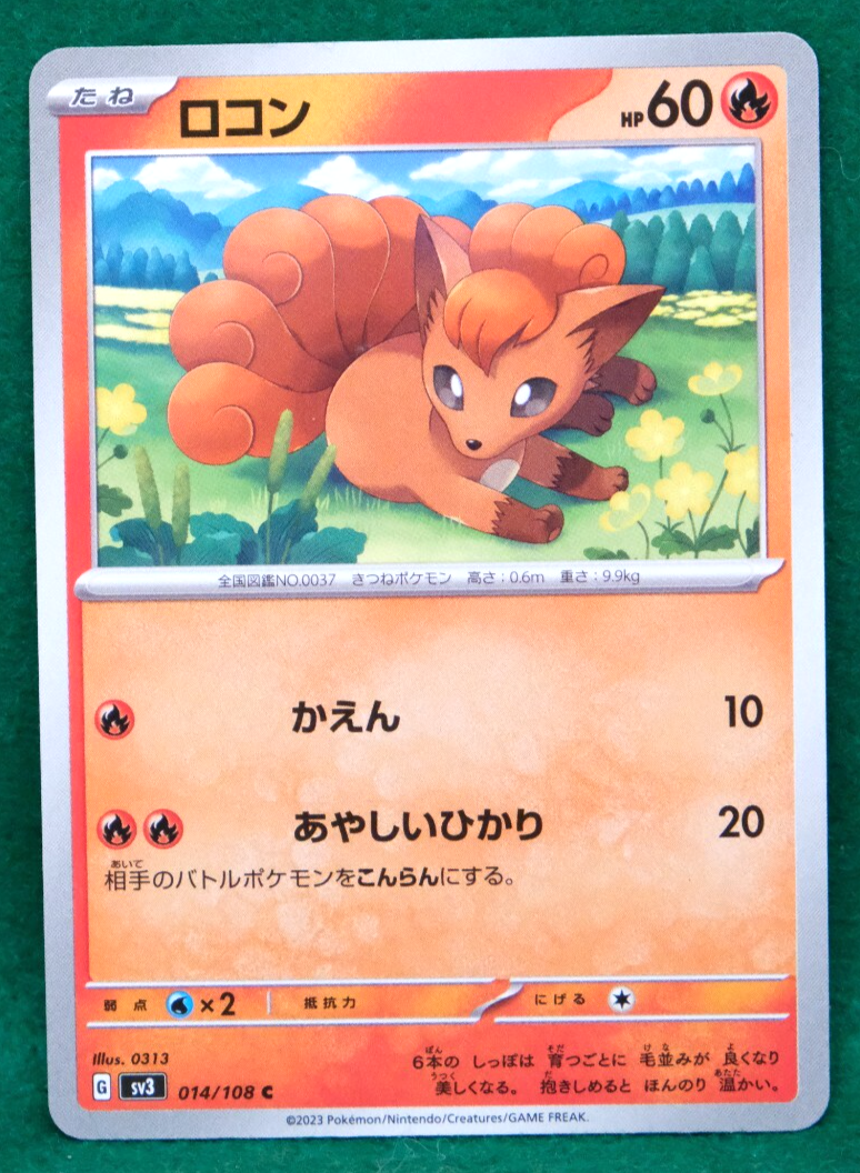 Vulpix 2023 sv3 014/108 C Nintendo Gamefreak Pokemon Card Japanese