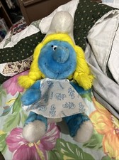 Vintage 1981 Smurfette 10" Peyo Stuffed Smurf Wallace Berrie Plush Doll