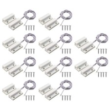 10PCS MC-38 Surface Mount Wired NC Door Sensor Alarm Magnetic Reed Switch US TL