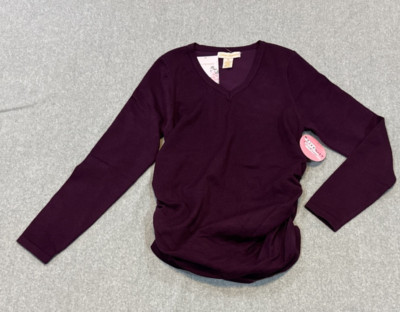 Emma s Expressions Maternity V-Neck Sweater With Elastic Sides
