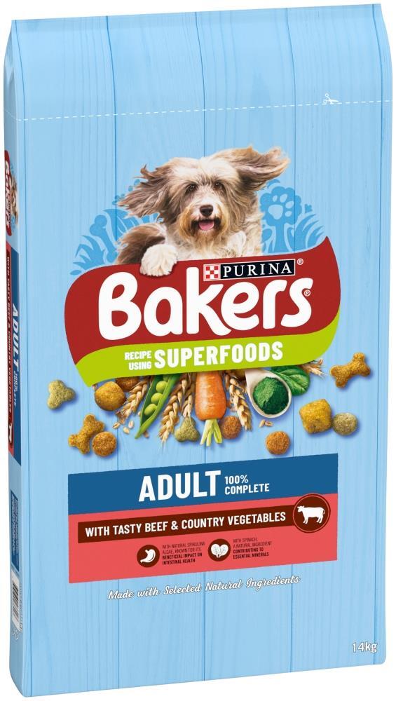 Bakers Adult Dry Dog Food Beef & Veg 14kg
