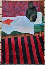 Ukrainian painting Self-portrait in bed O. Potapenko 1970