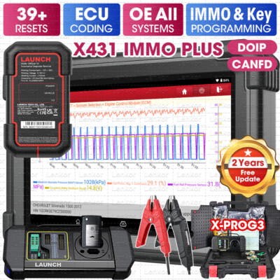 2025 LAUNCH X431 IMMO Plus PAD VII+ Car Diagnostic Scanner Key Programming Tool