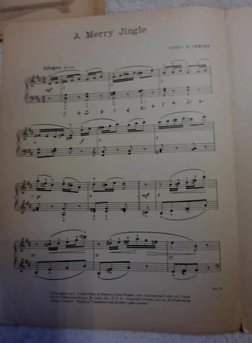 A Merry Jingle Cedric W. Lemont 1923 Vintage Sheet Music Piano Solo G - Picture 2 of 3
