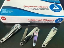 3-Pack FINGERNAIL CLIPPERS - Dynarex - Stainless Steel - FREE US SHIPPING