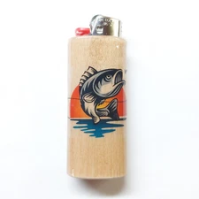 Fishing Fisherman Lighter Case Holder Sleeve Cover Fits Bic Lighters