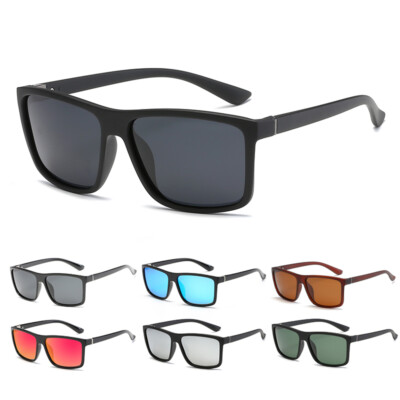 WHHJM Polarized Square Sunglasses For Men - UV400 Protection, Retro Classic Design, Lightweight & Scratch-Resistant